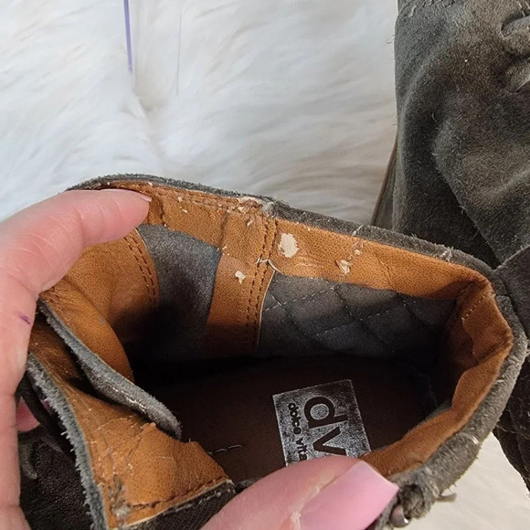 DOLCE VITA KALEN Quilted Suede Ankle Wedge Booties Ankle Boot Olive Size 8 - Picture 6 of 14